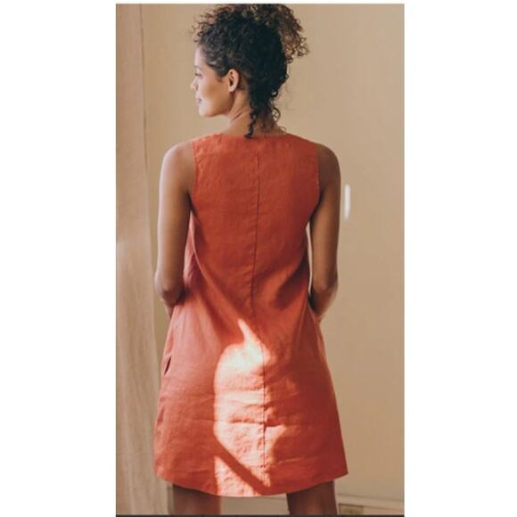 FLAX V-Neck Shift Mini Tank Dress in Koi S - Picture 2 of 5